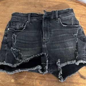H&M faded black denim shorts